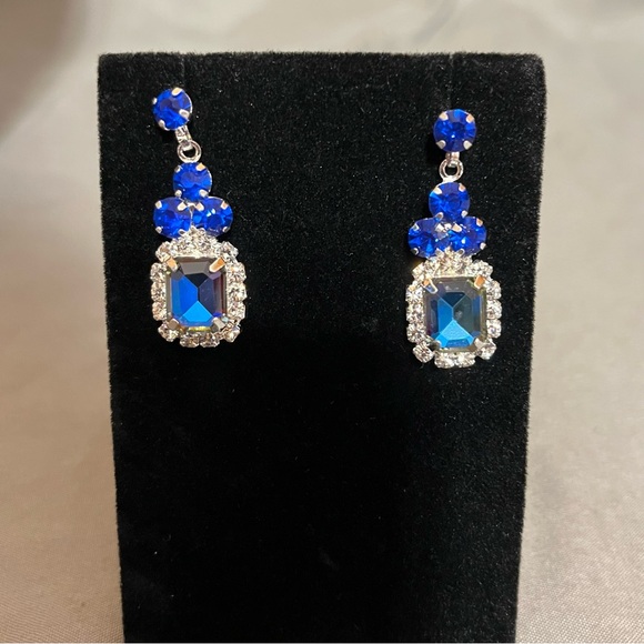 Prom/Special Occasion Necklace and Earrings, Royal Blue - Picture 8 of 16